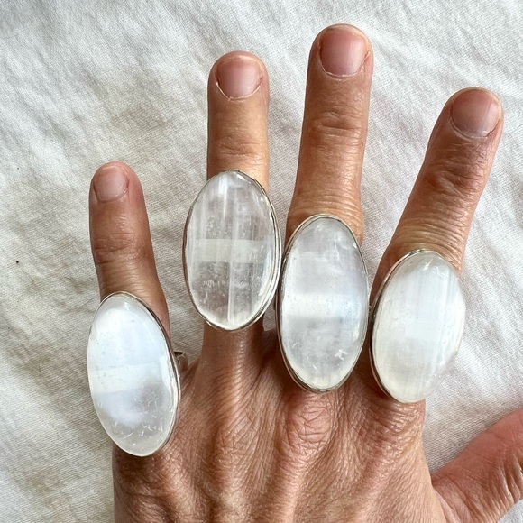 Jewelry - 925 Crystal CHARGING Selenite Ring 7.5
